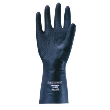 Ansell Neoprene Gloves, 11, Black, 12 Pair, #106239