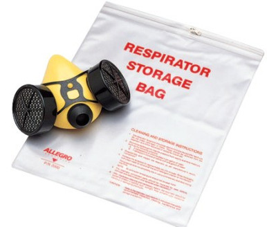 Allegro Respirator Storage Bags, Half/Full Mask, Clear, 1/EA, #2000