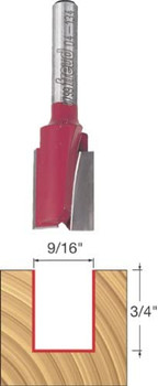 Freud 04-134 9/16" Diameter Double Flute Straight Bit