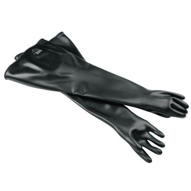 Honeywell Neoprene Glovebox Gauntlet Gloves, Black, Smooth, 9 3/4, 1/PR, #8N30329Q