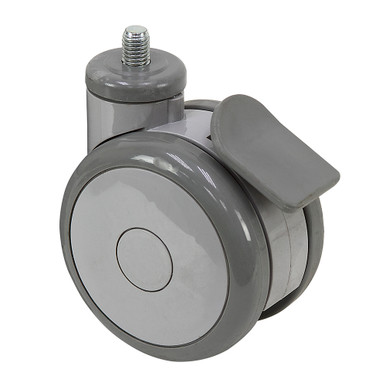 4" x 5/8" Dual Wheel Swivel Threaded Stem Caster w/Brake Colson