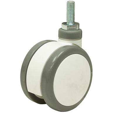 3"x 3/8" Medcaster Dual Wheel Threaded Stem Swivel Caster