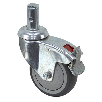3-15/16 x 1-1/4 Rhombus Swivel Stem Caster w/Brake & Swivel Lock