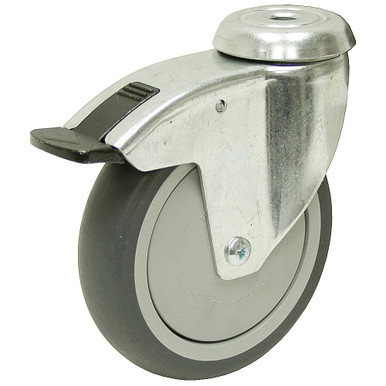 5" x1 -1/4" Bolt Hole Caster w/One Position Swivel Lock
