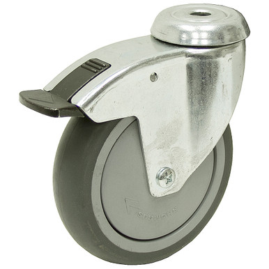 5" x 1-1/4" Rhombus Bolt Hole Caster w/ One Position Swivel Lock