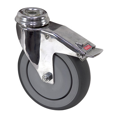 5" x 1-1/4" Medcaster Swivel Bolt Hole Caster w/Total Brake CH05TPP125TLHKU1