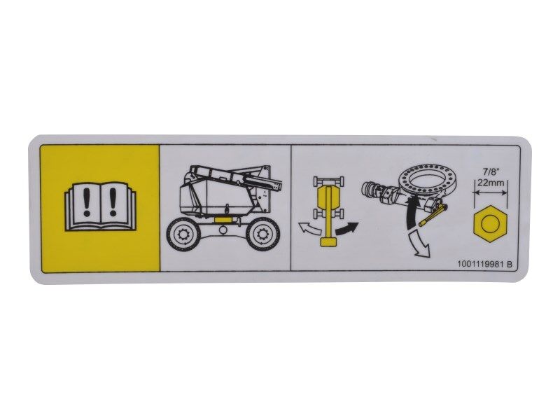 1001119981 Decal, Manual Turntable Rotate | JLG