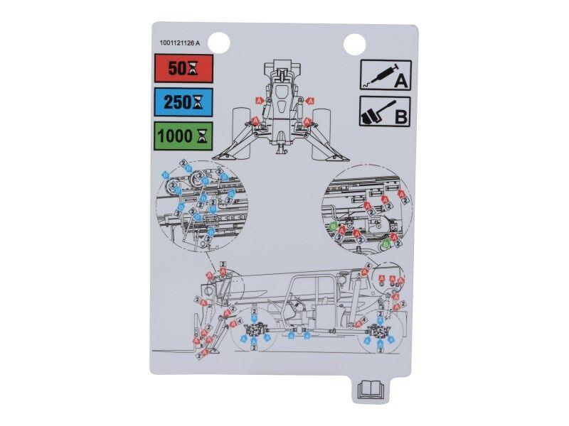 1001121126 Load, Lube Chart G1055, G1255 | JLG