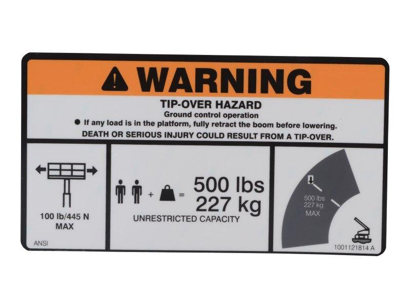1001121814 Decal, Warning, Max Cap. Dom. | JLG