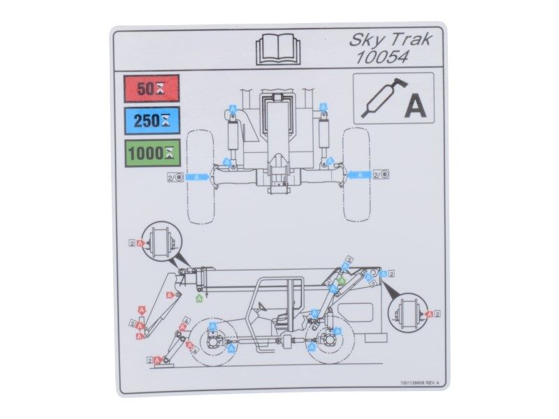 1001129508 Decal, Lubrication Chart 10054 | JLG
