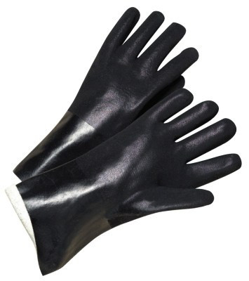 Anchor Products PVC-Coated Jersey-Lined Gloves, Men's, Black, 12 Pair, #J1027RF