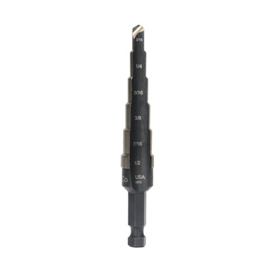Irwin Cobalt Step Drills, 3/16"-1/2", 6 Steps, #IR-10232CB (Qty. 1)