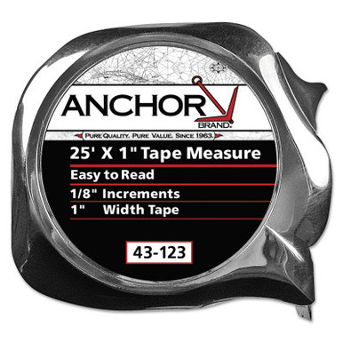 Anchor Products Easy to Read Tape Measures, 1/2 in x 12 ft, 1 EA, #43113
