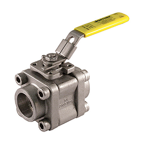 Jomar Valve T-SS-2001N-4B 3 Pc 4 Bolt SS Enclosed Ball Valve, Standard Port, 2000 PSI