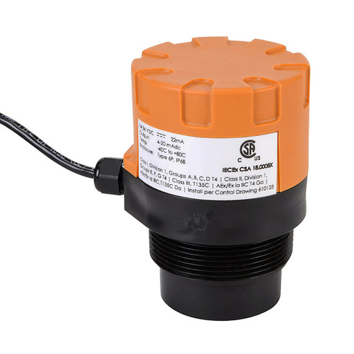 Flowline EchoTouch US01 & US03 Reflective Ultrasonic Non-Contact Liquid Level Sensor Transmitter, 2 in. NPT, Intrinsically Safe
