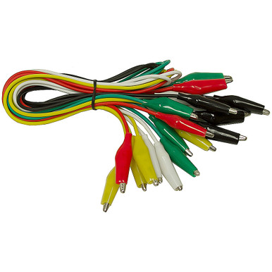 10 Pack Alligator Test Leads Medium 1.5" Clips 25" Long 68-0782