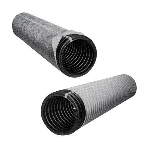 6 In. Perforated Drain Pipe, Black Sock, 100 Ft Long