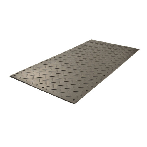 Checkers VersaMAT VM48 4 ft. x 8 ft. Ground Protection Mat w/ Walking Tread, 120 Ton Load Cap., Black