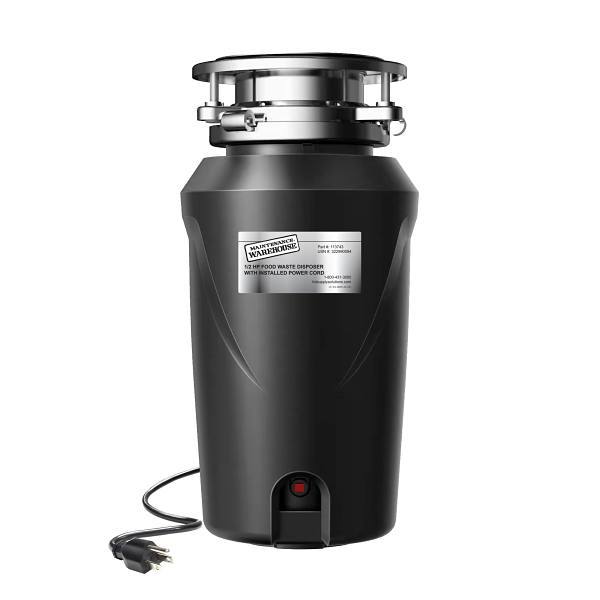 Maintenance Warehouse 1/2 HP Continuous Feed Garbage Disposal Corded With Bio-Shield Odor Protection