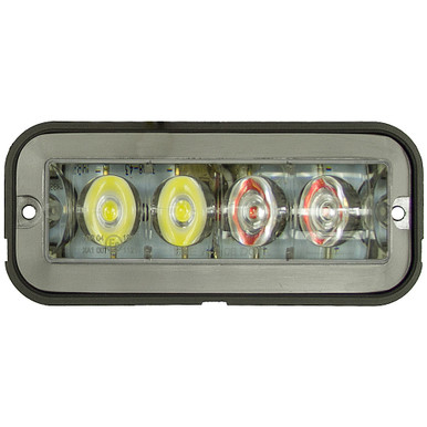 4-7/8" 4 LED 2 Amber & 2 Clear Strobe Light Buyers Products 8891105