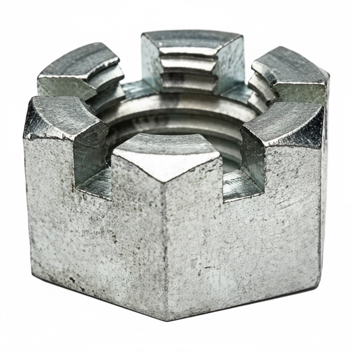 SLOTTED HEX NUT 1-1/2 INCH ZINC