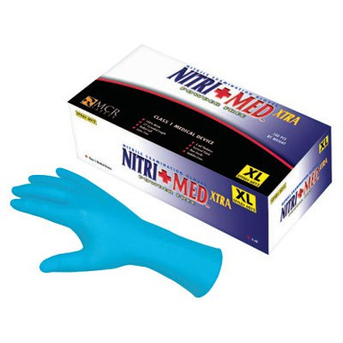 MCR Safety NitriMed Disposable Gloves, Powder Free, Textured, 6 mil, Large, Blue, 100/BOX, #6012L