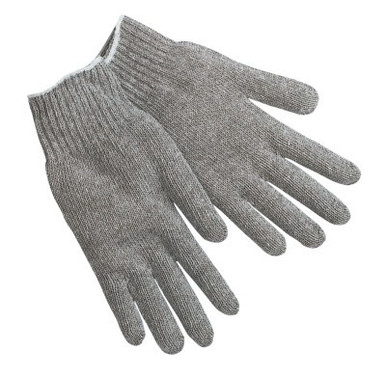 MCR Safety Knit Gloves, Large, Hemmed, Heavy Weight, Gray, 12 Pair, #9507LM