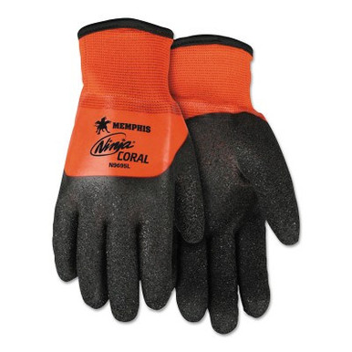 MCR Safety Ninja Coral Gloves, X-Large, Hi-Vis Orange/Black, 12 Pair, #N9695XL