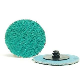 Green Zirconia Type R 1 1/2" 120 Grit Plastic Button Sand-Loc Quick Change Discs (100/Pkg.)