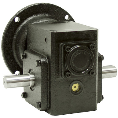 40:1 Right Angle Cast Iron Worm Gear Reducer 0.38 HP 56C Dual Output Worldwide HDRF-133-40-DE-56C