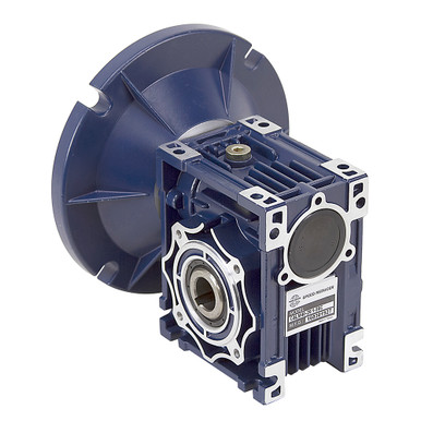 Aluminum Right Angle Worm Gear Reducer, 40 mm C.D., 10/1, 56C Input Flange, Hollow Bore Output Worldwide CALM40-10/1-56C
