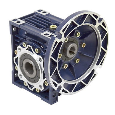 Aluminum Right Angle Worm Gear Reducer, 50 mm C.D., 20/1, 56C Input Flange, Hollow Bore Output Worldwide CALM50-20/1-56C