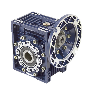 Aluminum Right Angle Worm Gear Reducer, 63 mm C.D., 10/1, 56C Input Flange, Hollow Bore Output Worldwide CALM63-10/1-56C