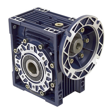 Aluminum Right Angle Worm Gear Reducer, 75 mm C.D., 40/1, 56C Input Flange, Hollow Bore Output Worldwide CALM75-40/1-56C