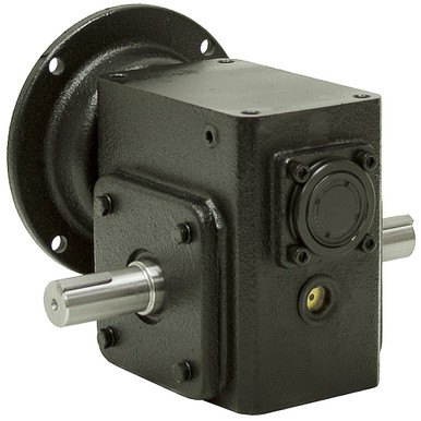 5:1 Right Angle Cast Iron Worm Gear Reducer 3.62 HP 56C Dual Output Worldwide HDRF-206-5-DE-56C