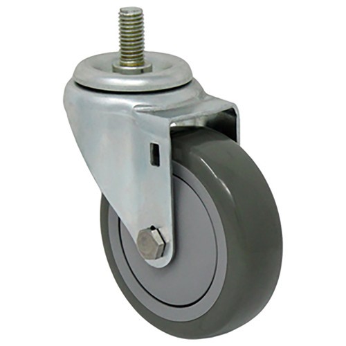 Durable Superior 4 in.x 1 1/4 in. Light Duty Swivel Caster, Gray Polyurethane , Plate Mount