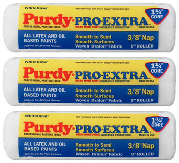 Genuine Purdy 3 Pack White Dove Pro-Extra 9" x 3/8" Nap Roller Covers 140671092-3PK