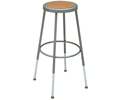 Krueger Industrial Masonite Seat Stool, Adjustable-Height, 19" to 27"