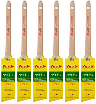 Genuine Purdy 6 Pack Nylox Dale Angular 1-1/2" Paint Brushes 144080215-6PK