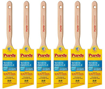 Genuine Purdy 6 Pack White Bristle Extra Oregon Angular 2" Paint Brushes 144116420-6PK