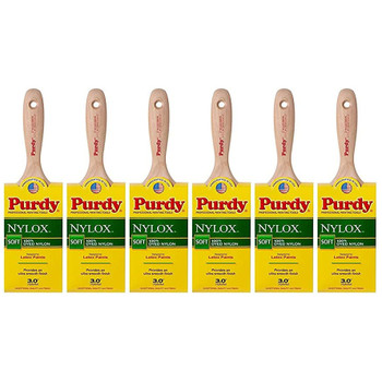 Genuine Purdy 6 Pack Nylox Swan Flat 3" Paint Brushes 144400230-6PK