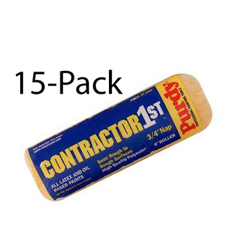 Genuine Purdy 15 Pack Contractor 1st 9" x 3/4" Nap Roller Covers 144688094-15PK
