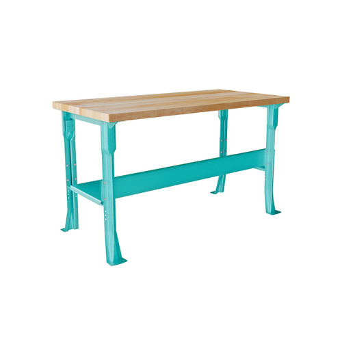 Diversified Spaces Maple Top Industrial Workbench, 48"W x 24"D, Aqua