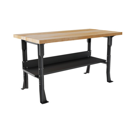 Diversified Spaces Maple Top Industrial Workbench, 60"W x 30"D, Black