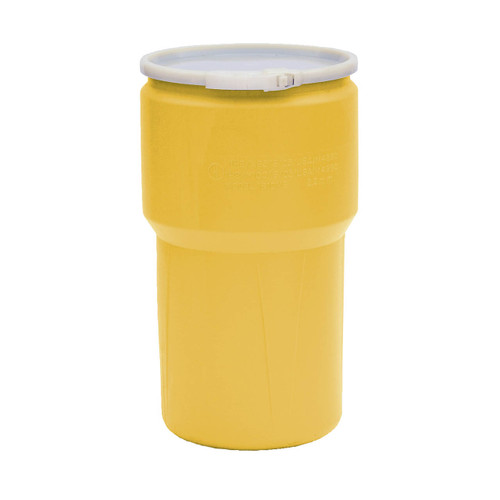 Justrite Eagle 1610 14 Gal. Lab Pack Open Head Drum, Plastic Lever-Lock, Yellow