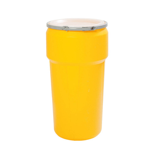 Justrite Eagle 1623M 20 Gal. Lab Pack Open Head Drum, Metal Lever-Lock, Yellow