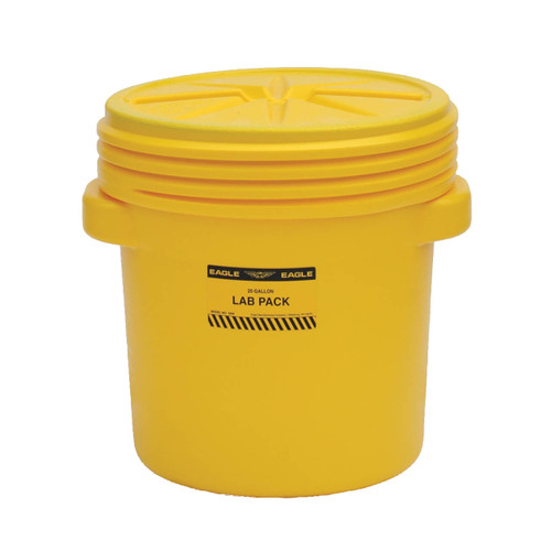 Justrite Eagle 1650 20 Gal. Lab Pack w/Screw-On Lid, Yellow