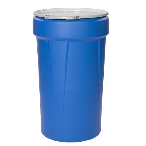 Justrite Eagle 1655MB 55 Gal. Lab Pack Open Head Drum, Metal Lever-Lock, Blue