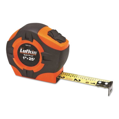 Lufkin Quickread Power Return Tape, 25 ft x 1 in, SAE, Single Sided, Hi-Viz Orange, 1/EA #PQR1425N
