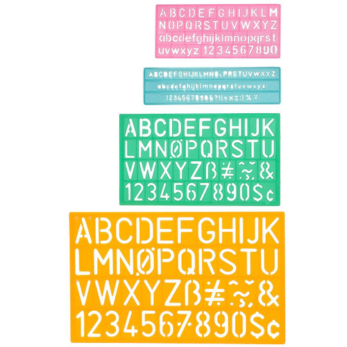 Westcott Lettering Stencil Guide, 4-Piece